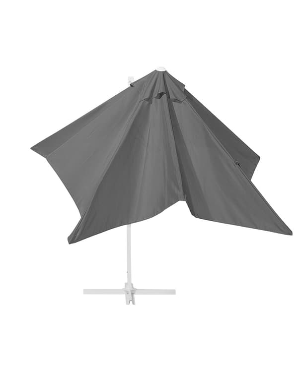 Riippuva aurinkovarjo tummanharmaa 250 x 235 x 250 cm polyesteri alumiini säädettävä