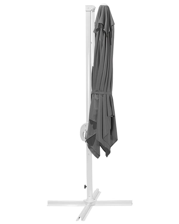 Riippuva aurinkovarjo tummanharmaa 250 x 235 x 250 cm polyesteri alumiini säädettävä