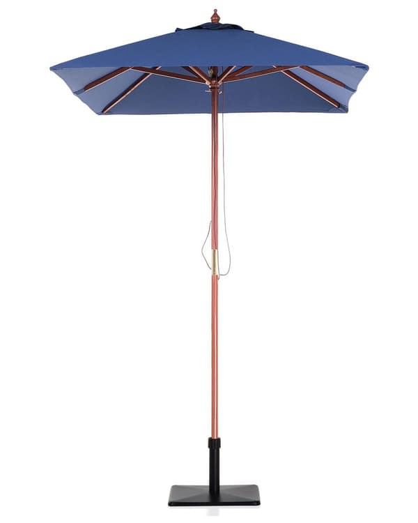 Parasol Mørkeblå Polyester i Mørkt Birketræ ø 244 x 144H cm UV-bestandig Utrolig Nem at Pleje