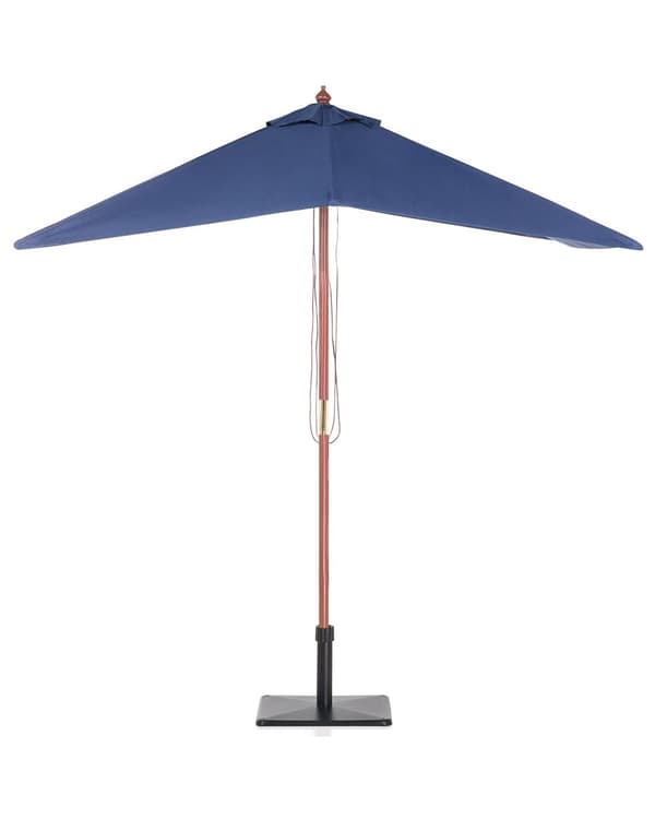 Parasol Mørkeblå Polyester i Mørkt Birketræ ø 244 x 144H cm UV-bestandig Utrolig Nem at Pleje