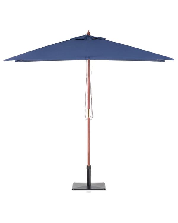 Parasol Mørkeblå Polyester i Mørkt Birketræ ø 244 x 144H cm UV-bestandig Utrolig Nem at Pleje