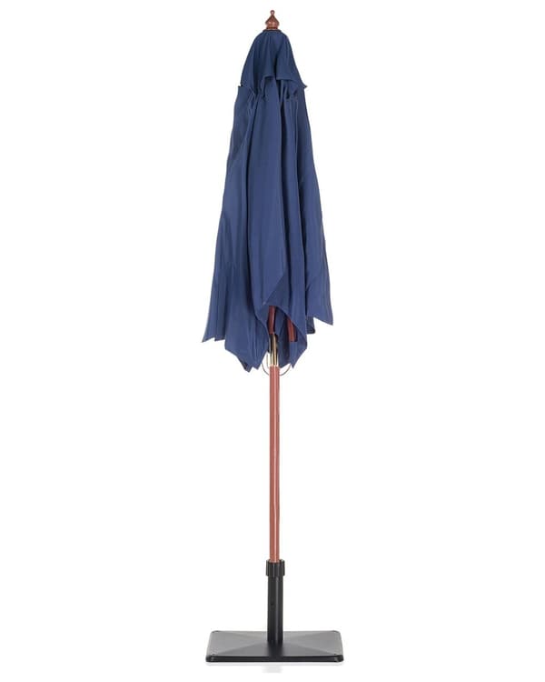 Parasol Mørkeblå Polyester i Mørkt Birketræ ø 244 x 144H cm UV-bestandig Utrolig Nem at Pleje