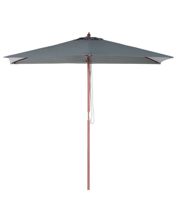 Parasol Mørkegrå Polyester i Mørkt Birketræ ø 244 x 144H cm UV-bestandig Utrolig Nem at Pleje