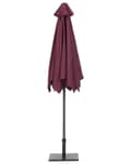 Miniatyrbillede 5 af 9: Parasol mørkerød polyester i mørkegrå aluminium ø 230 x 270H cm sekskantet med Håndsving Krank 360 graders rotation og UV-bestandig moderne