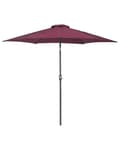 Miniatyrbillede 1 af 9: Parasol mørkerød polyester i mørkegrå aluminium ø 230 x 270H cm sekskantet med Håndsving Krank 360 graders rotation og UV-bestandig moderne