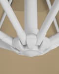 Miniatyrbillede 7 af 10: Parasol beige polyester i hvid aluminium ø 240 x 300H cm ottekantet med Håndsving Krank 360 graders rotation og UV-bestandig moderne