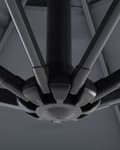 Miniatyrbillede 7 af 8: Parasol mørkegrå polyester og sort aluminium ø 240 x 300H cm ottekantet Foldbar Foldemekanisme 100 procent vandtæt design 360 graders rotation