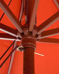 Miniatyrbillede 7 af 7: Parasol dyb orange polyester i mørkt birketræ ø 254 x 270H cm UV-bestandig med utrolig nem pleje og 100 procent vandtæt