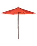 Miniatyrbillede 1 af 7: Parasol dyb orange polyester i mørkt birketræ ø 254 x 270H cm UV-bestandig med utrolig nem pleje og 100 procent vandtæt