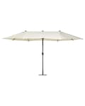 Miniatyrbillede 4 af 11: Parasol beige polyester i aluminium ø 247 x 270H cm ovalformet med Håndsving og UV-bestandighed moderne terrasse og havemøbel