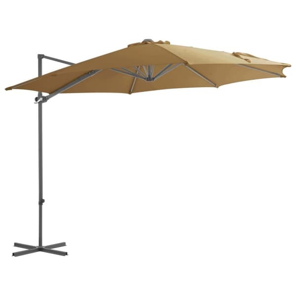 vidaXL haveparasol m. transportabel fod gråbrun