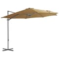 Miniatyrbillede 3 af 10: vidaXL haveparasol m. transportabel fod gråbrun