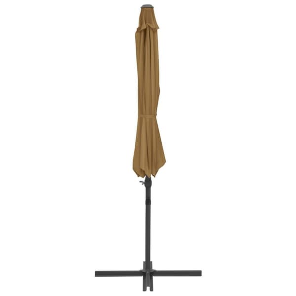 vidaXL haveparasol m. transportabel fod gråbrun