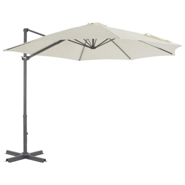 vidaXL haveparasol m. transportabel fod sandfarvet