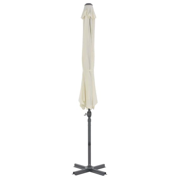 vidaXL haveparasol m. transportabel fod sandfarvet