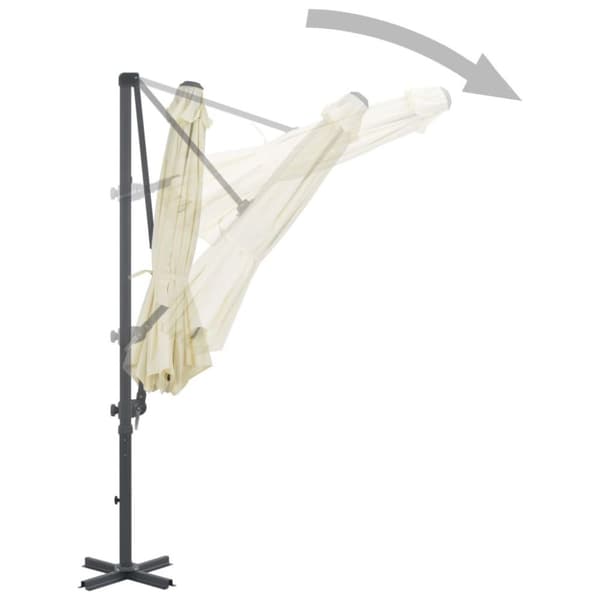 vidaXL haveparasol m. transportabel fod sandfarvet