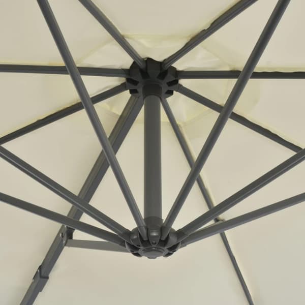 vidaXL haveparasol m. transportabel fod sandfarvet