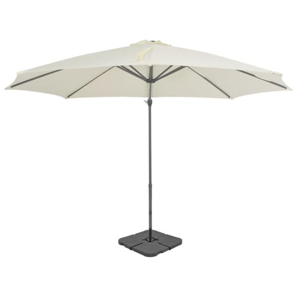 vidaXL haveparasol m. transportabel fod sandfarvet