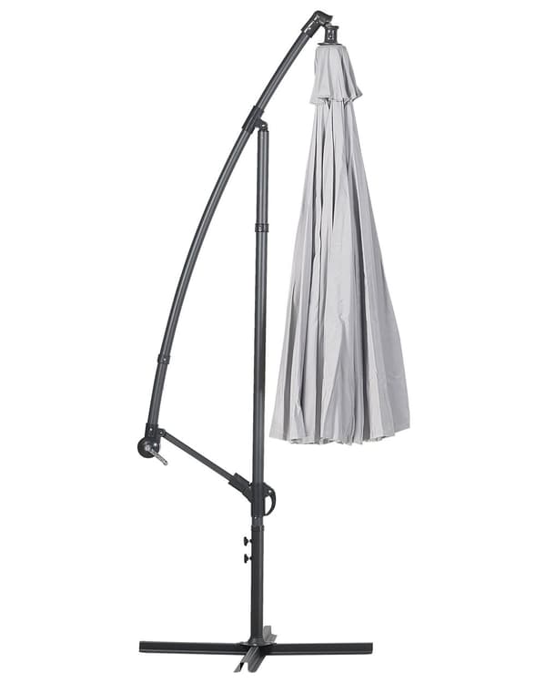 Cantilever Haveparasol Lysegrå Aluminiumsramme Polyester Baldakin 235 x 268 x 268 cm Justerbar Moderne Design