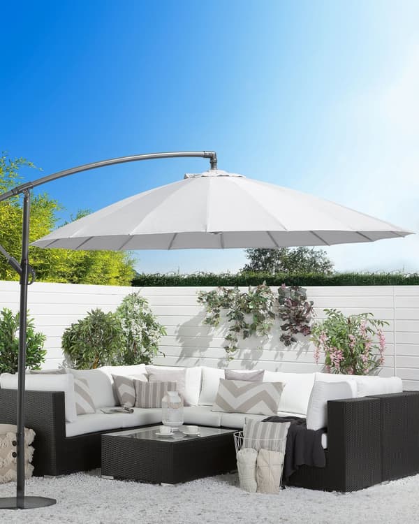 Cantilever Haveparasol Lysegrå Aluminiumsramme Polyester Baldakin 235 x 268 x 268 cm Justerbar Moderne Design