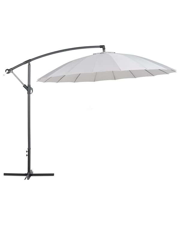 Cantilever Haveparasol Lysegrå Aluminiumsramme Polyester Baldakin 235 x 268 x 268 cm Justerbar Moderne Design