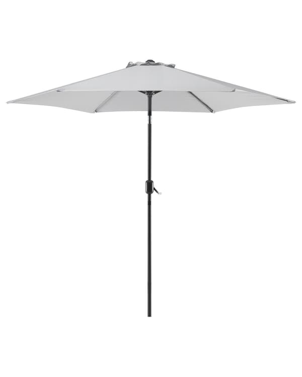 Haveparasol lysegrå aluminiumsramme 230 x 270 x 270 cm Justerbar