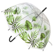 X-Brella Unisex voksne 23in gennemsigtig paraply med tropiske blade og stok paraply