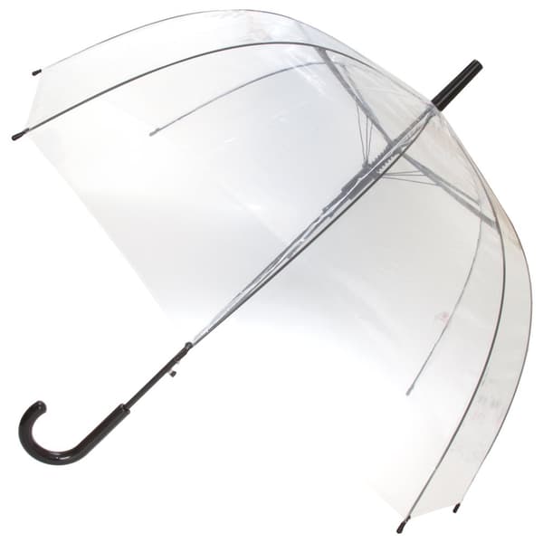 X-Brella Unisex Adults 23in Clear Canopy Stick Umbrella Clear/Black One Size