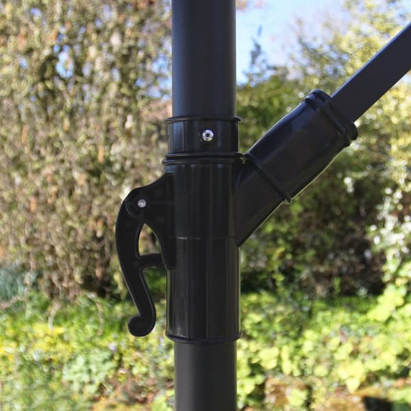 Svart frihängande parasoll | 300 cm 3 m Hängande balkong Trädgård Uteplats Utemöbler