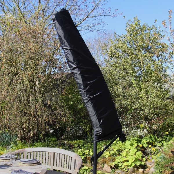 Svart frihängande parasoll | 300 cm 3 m Hängande balkong Trädgård Uteplats Utemöbler