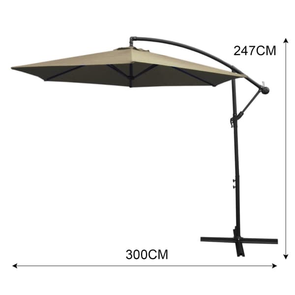Beige Cantilever Parasol | 300cm wide