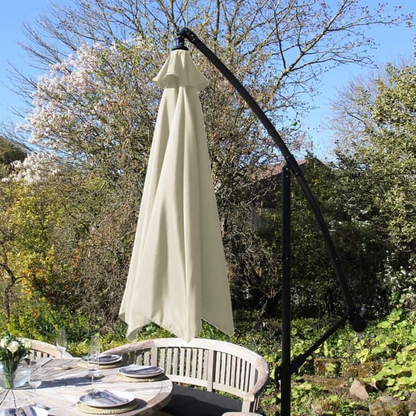 Flødehængende paraply | 300 cm 3 m Hængende altan Have Patio Udendørsmøbler