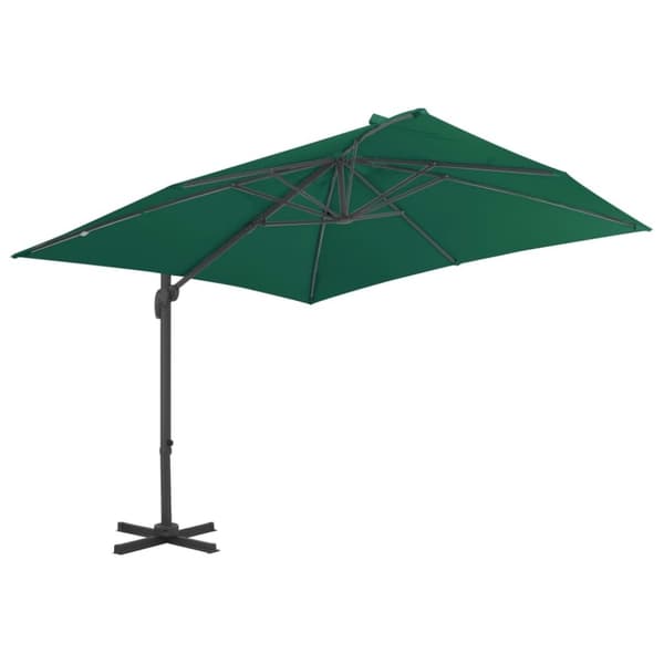 vidaXL hængeparasol 300x300 cm aluminiumsstang grøn
