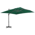 Miniatyrbillede 1 af 7: vidaXL hængeparasol 300x300 cm aluminiumsstang grøn