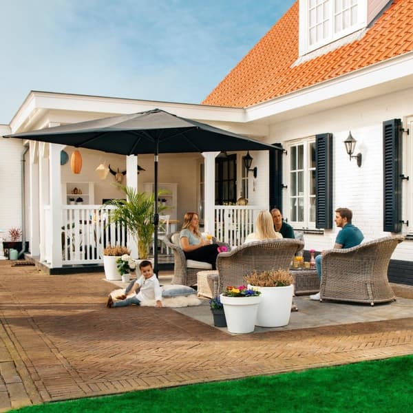 VONROC Premium Parasoll Rosolina 280x280cm – Vinklingsbar, 50+ UPF Solskydd, Vevhandtag, Parasollöverdrag