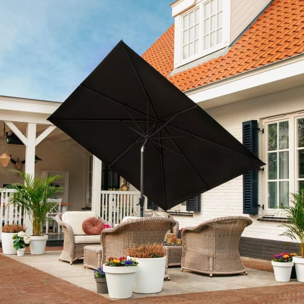 VONROC Premium Parasoll Rosolina 280x280cm – Vinklingsbar, 50+ UPF Solskydd, Vevhandtag, Parasollöverdrag