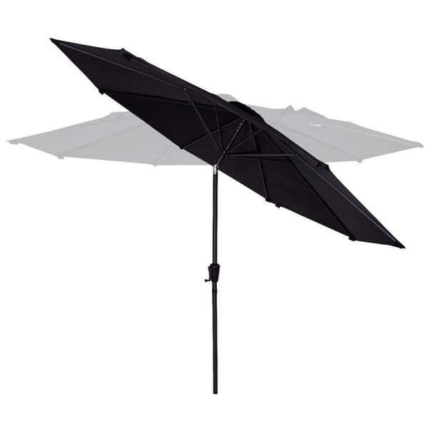 VONROC Premium Stangparasol Recanti Ø300cm - inkl. overtræk - rund | Sort