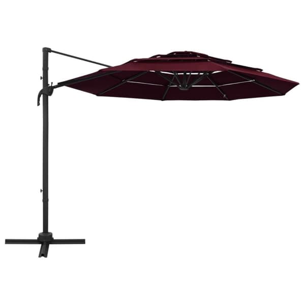 Medina Garden Parasol med ventilation og bar Vin Rød 3x3 m