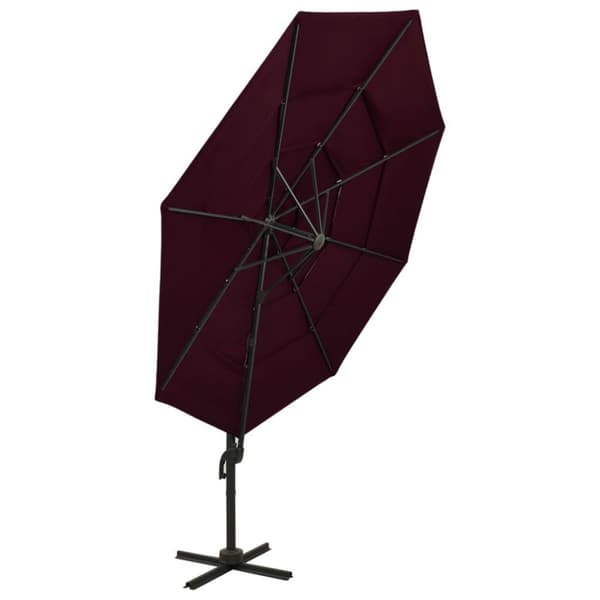 Medina Garden Parasol med ventilation og bar Vin Rød 3x3 m