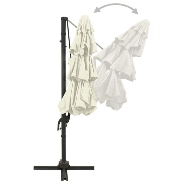 Medina Garden Parasol med ventilation og stangsandfarvet 3x3 m
