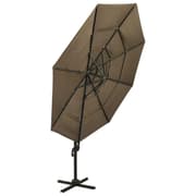 Medina Garden Parasol med ventilation og stang taupe 3x3 m