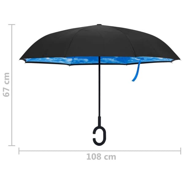 vidaXL Sateenvarjo C-kahva musta 108 cm