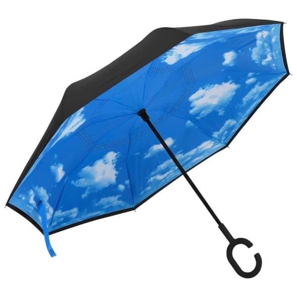 vidaXL Sateenvarjo C-kahva musta 108 cm