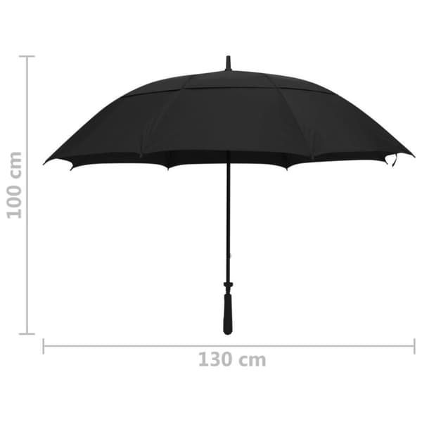 vidaXL Sateenvarjo musta 130 cm