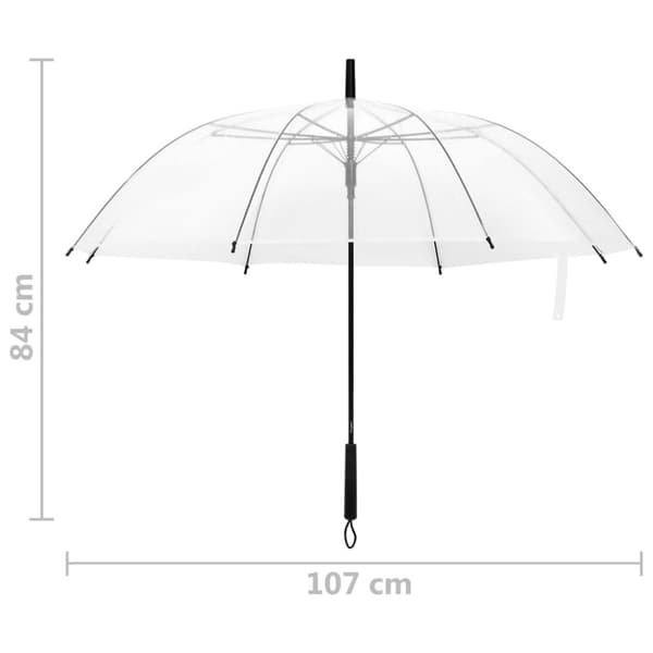 vidaXL Sateenvarjo läpinäkyvä 107 cm