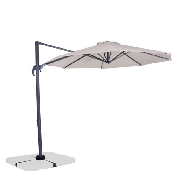 VONROC Premium Cantilever Parasoll Bardolino – 300 cm, 360° Roterbar, Vinklingsbar, Hög UV-Skydd, Rostfri Aluminiumram, Beige