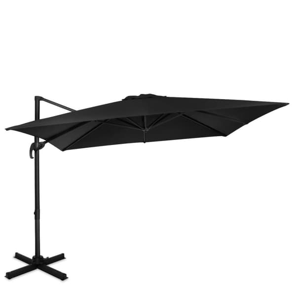 VONROC Premium Cantilever Parasoll Pisogne 300x300 cm – 360° Roterbar, Vinklingsbar, Högt UV-skydd, Antracit/Svart