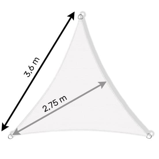 Skyggeklud - vandtæt - trekant - 3,6x3,6x3,6 m - beige