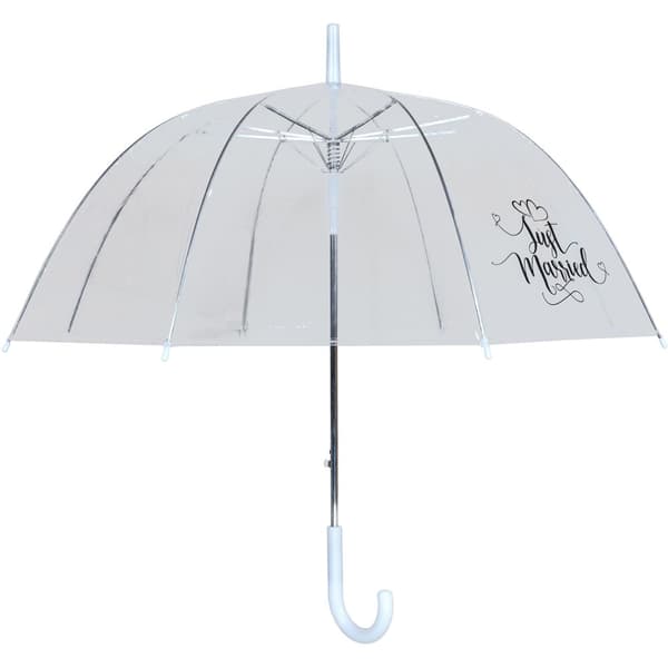 X-Brella Just Married Dome Umbrella Clear/White One Size