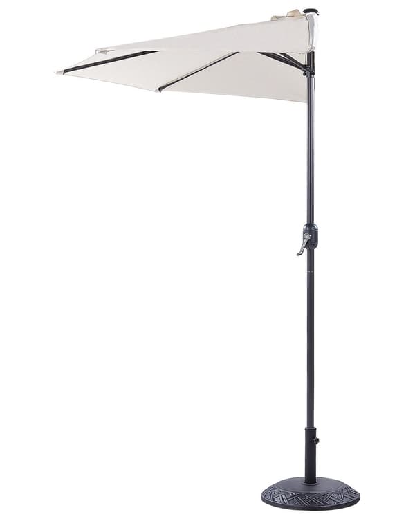 Halvrunt Trädgårdsparasoll Beige Polyester Stål 270 cm Modern Veranda Balkong